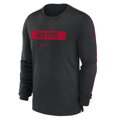 NIKE popular Men's Ohio State Buckeyes On-Field Long Sleeve Shirt CQ5060-657 Size L NEW